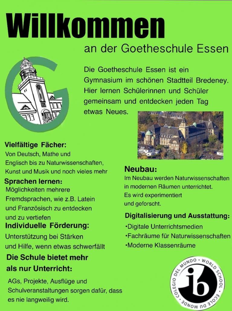 Flyer der Goetheschule Helene S